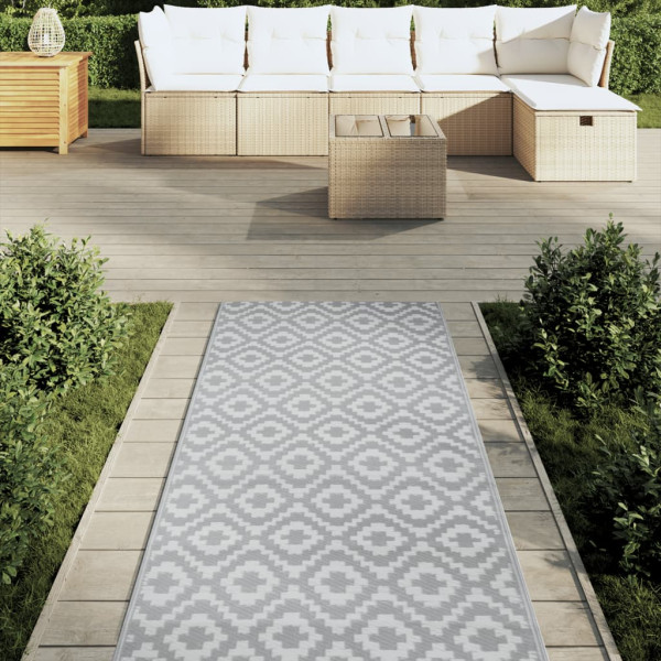 Alfombra de exterior PP gris 80x250 cm M 3