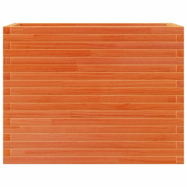 Jardinera madera maciza de pino marrón cera 90x40x68.5 cm M 5