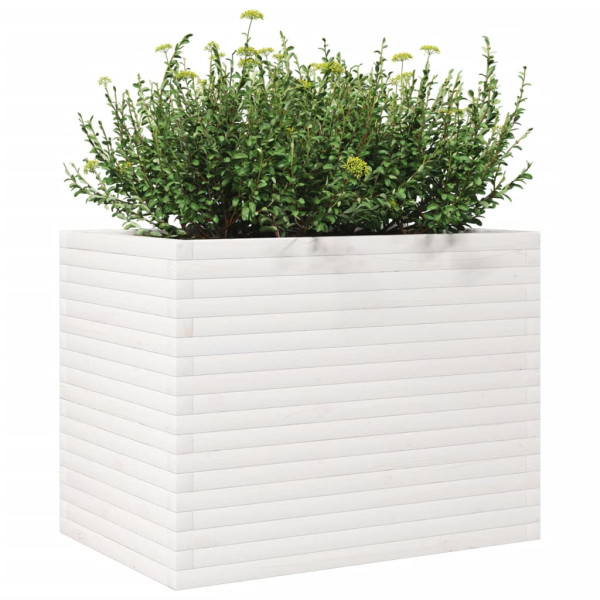 Jardinera madera maciza de pino blanco 90x60x68.5 cm M 4
