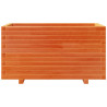Jardinera madera maciza de pino marrón cera 90x40x49.5 cm 5