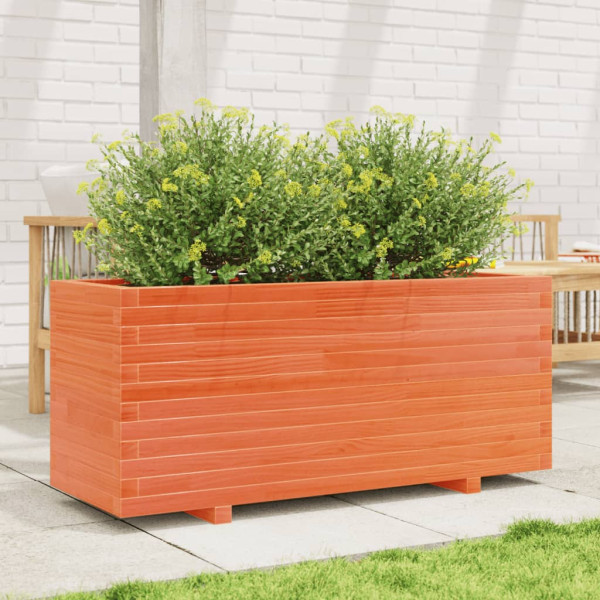 Vaso/floreira jardim 110x40x49.5 cm pinho maciço castanho mel M 3