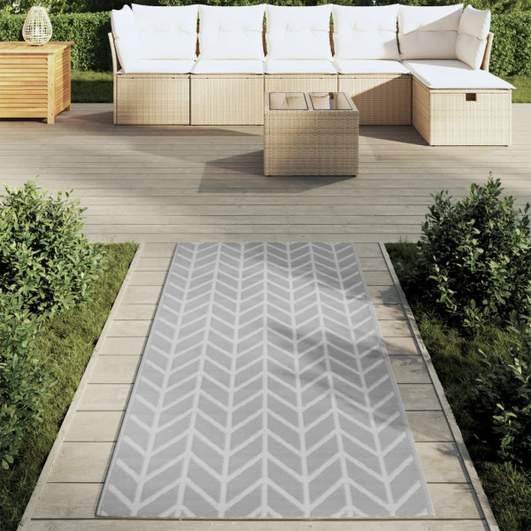 Alfombra de exterior PP gris 80x150 cm M 3