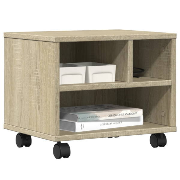 Soporte para impresora con ruedas roble Sonoma 41x32x34.5 cm M 4