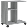 Mesa auxiliar ruedas madera ingeniería gris Sonoma 50x30x55 cm 2