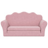 Sofá-cama infantil de 2 lugares pelúcia macia rosa 2
