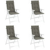 Cojines para silla respaldo alto 4 uds tela gris oscuro melange 1