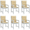 Cojines silla respaldo bajo 6 ud tela beige melange 100x50x4 cm 1