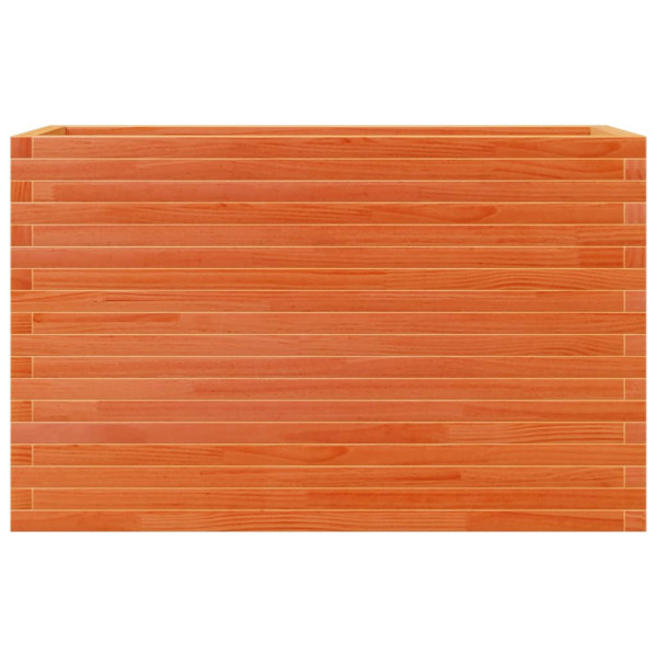 Jardinera madera maciza de pino marrón cera 110x40x68.5 cm M 5