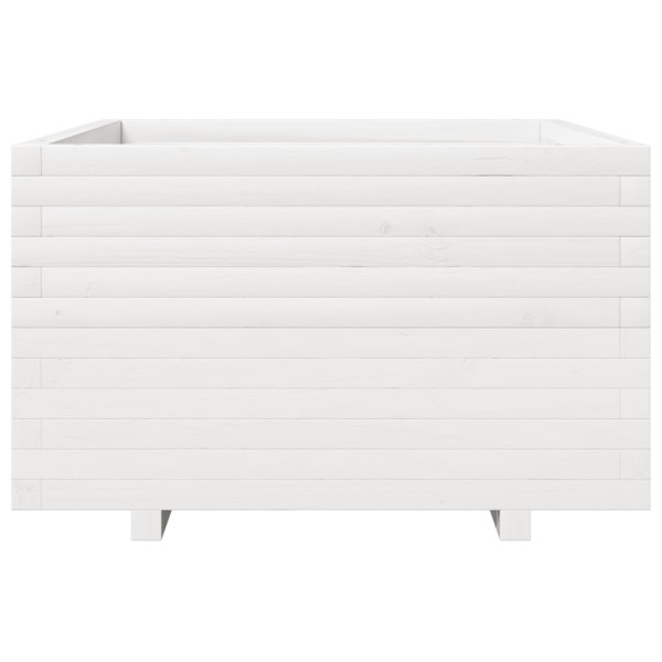 Vaso/floreira jardim 80x80x49.5 cm madeira pinho maciça branco M 5