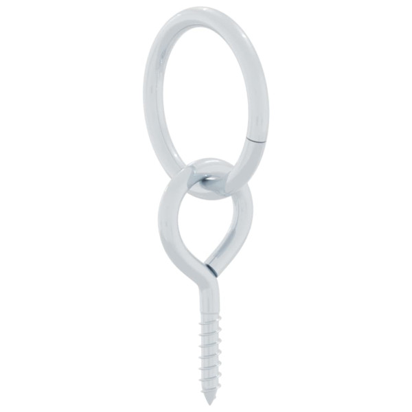 Anillas de enganche con tornillos de ojo 3 uds acero plateado M 2