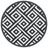 Tapete de exterior Ø160 cm ARAKIL PP branco e preto 2
