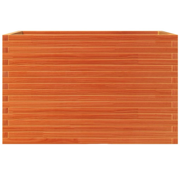 Jardinera madera maciza de pino marrón cera 110x60x68.5 cm M 5