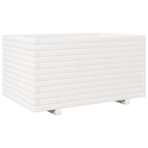 Jardinera madera maciza de pino blanco 90x60x49.5 cm H