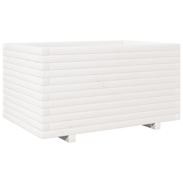 Jardinera madera maciza de pino blanco 90x60x49.5 cm M 2