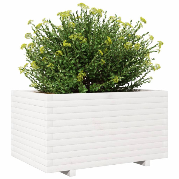 Vaso/floreira de jardim 90x60x49.5 cm pinho maciço branco M 4
