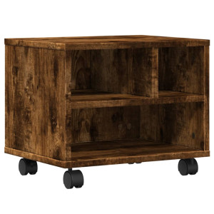 Soporte para impresora con ruedas roble ahumado 41x32x34.5 cm H