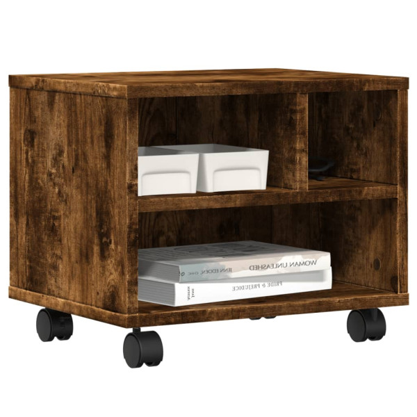 Suporte para impressora com rodas 41x32x34.5 cm carvalho fumado M 4