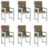 Cojines silla respaldo bajo 6 ud tela taupe melange 100x50x4 cm 1