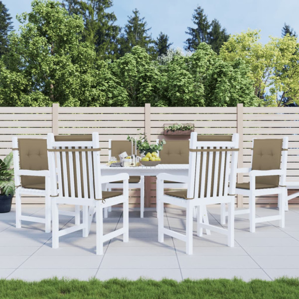 Cojines silla respaldo bajo 6 ud tela taupe melange 100x50x4 cm M 4