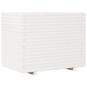 Vaso/floreira de jardim 90x60x72.5 cm pinho maciço branco H