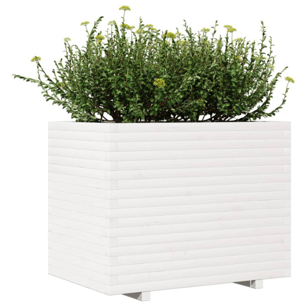 Vaso/floreira de jardim 90x60x72.5 cm pinho maciço branco M 4