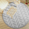 Alfombra de exterior PP gris Ø160 cm 1