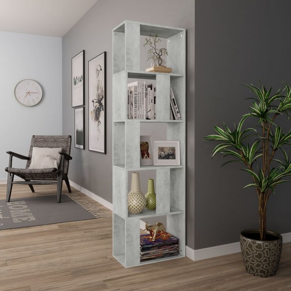 Estantería madera contrachapada gris hormigón 45x24x159cm M 4