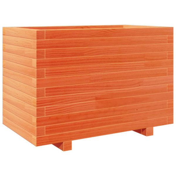 Jardinera madera maciza de pino marrón cera 70x40x49.5 cm M 2