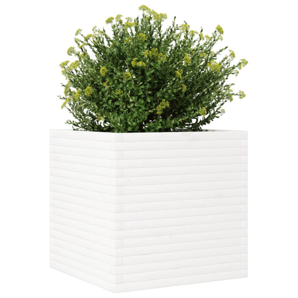Vaso/floreira de jardim 70x70x68.5 cm pinho maciço branco M 4
