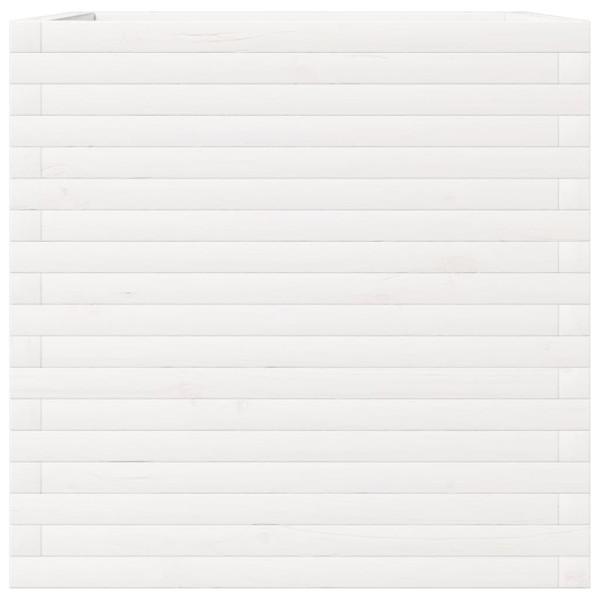 Jardinera de madera maciza de pino blanca 70x70x68.5 cm M 5