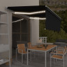 Toldo retrátil manual com estore e luzes LED 4.5x3 m antracite 1