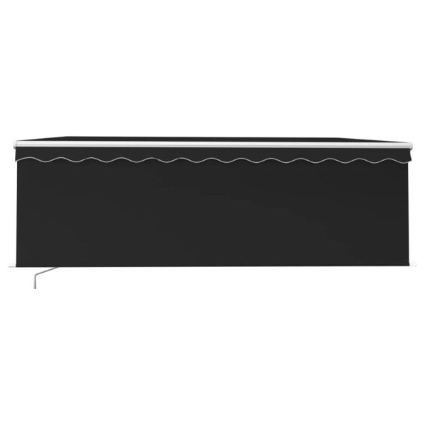 Toldo retráctil manual con persiana y LED antracita 4.5x3 m M 3