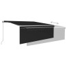 Toldo retrátil manual com estore e luzes LED 4.5x3 m antracite 4