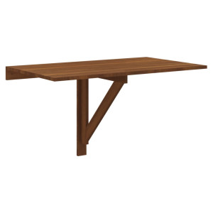 Mesa de pared plegable contrachapada marrón roble 100x60x56 cm H