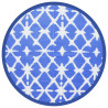 Tapete de exterior Ø160 cm ARAKIL PP azul e branco 2