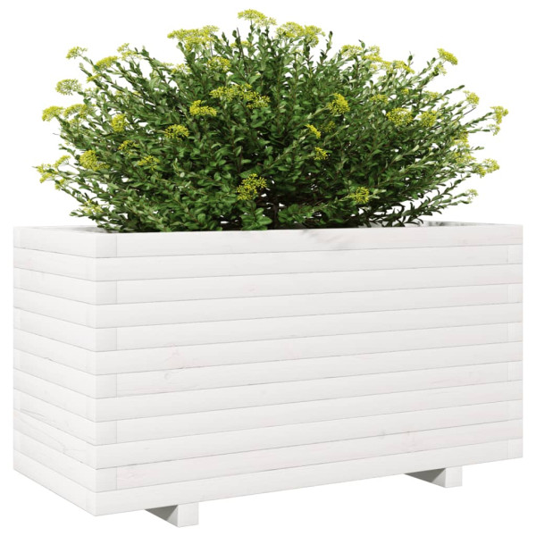 Vaso/floreira de jardim 90x90x49.5 cm pinho maciço branco M 4