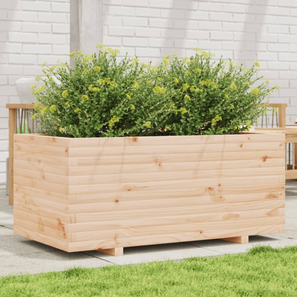 Jardinera madera maciza de pino 110x60x49.5 cm D