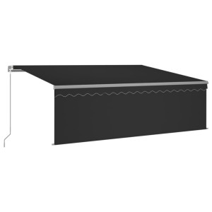 Toldo retrátil manual com estore e luzes LED 4.5x3 m antracite H
