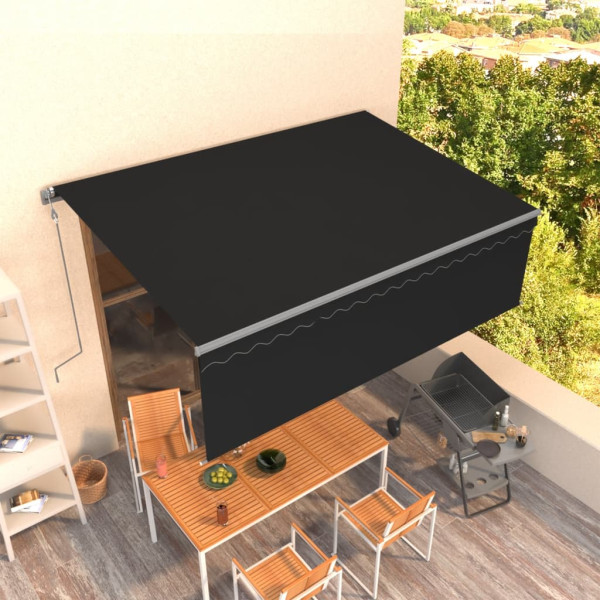Toldo retráctil automático con persiana gris antracita 4.5x3 m D