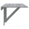 Mesa de pared plegable contrachapada gris Sonoma 100x60x56 cm 4