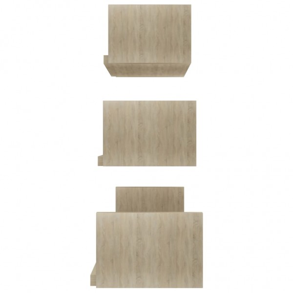 Prateleira de parede 3 pcs derivados de madeira carvalho sonoma M 5