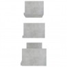 Estantes de pared 3 piezas madera contrachapada gris hormigón 5