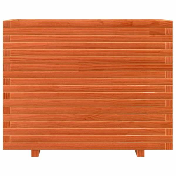 Jardinera madera maciza de pino marrón cera 90x60x72.5 cm M 5