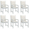Cojines silla respaldo bajo 6 ud tela crema melange 100x50x4 cm 1