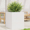 Vaso/floreira de jardim 60x60x68.5 cm pinho maciço branco 1