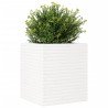 Vaso/floreira de jardim 60x60x68.5 cm pinho maciço branco 4