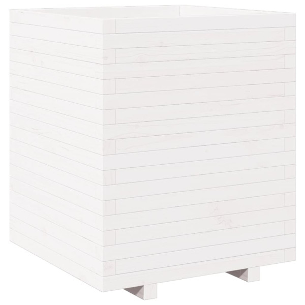 Jardinera madera maciza de pino blanco 60x60x72.5 cm M 2