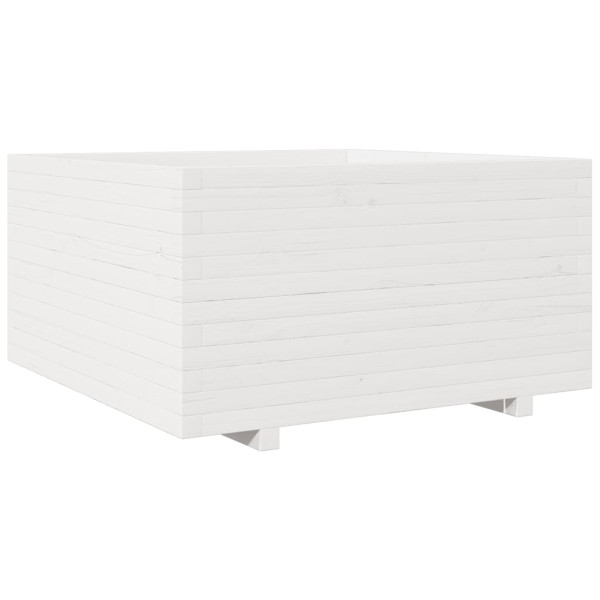 Vaso/floreira de jardim 90x90x49.5 cm pinho maciço branco M 2
