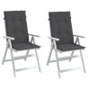 Cojines silla respaldo alto 2 uds tela gris antracita melange 1