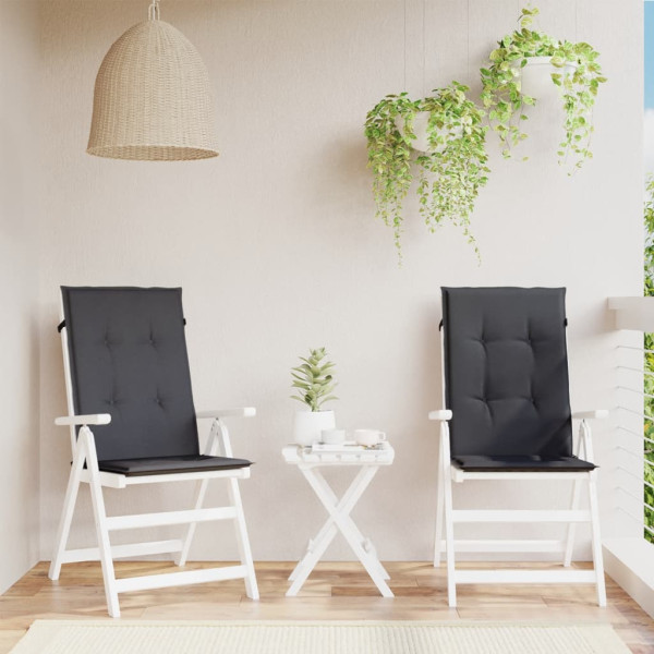 Cojines silla respaldo alto 2 uds tela gris antracita melange M 4